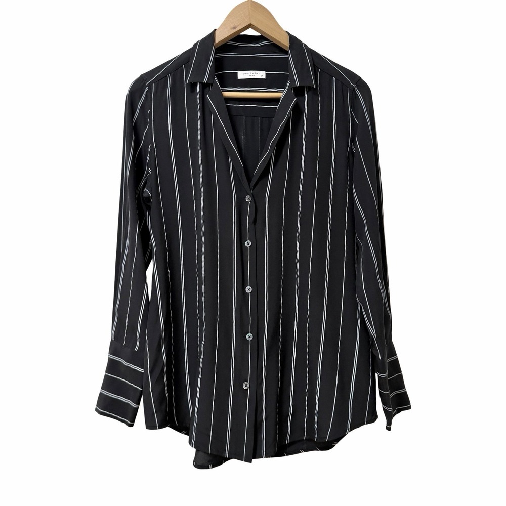 Equipment Femme May Wall Street Silk Pigment Striped Button Up Shirt Size S